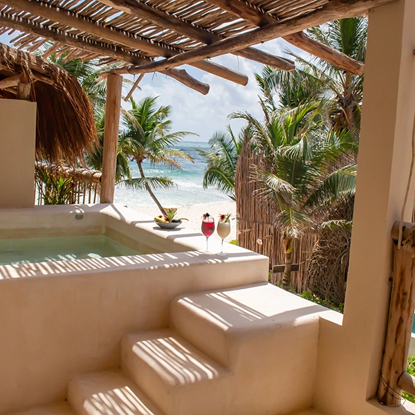 Boutique hotel tulum | Deluxe partial view with pool