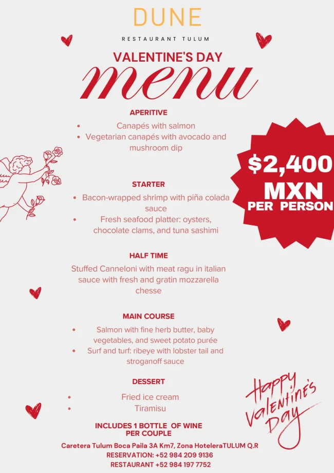 MENU VALENTIN DUNE